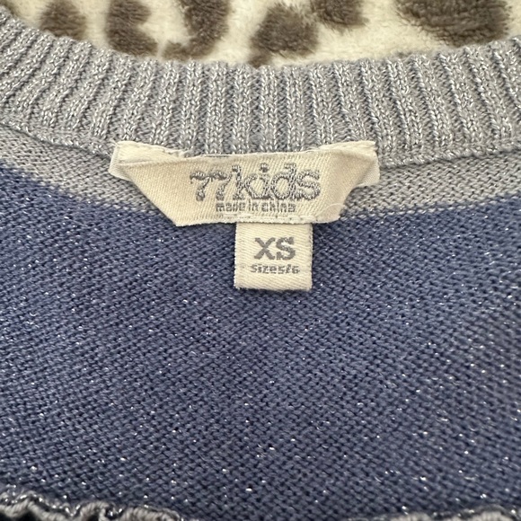 77kids by American Eagle Glitter Cardigan with Pockets in Blue Size XS 5 6 - Picture 12 of 17